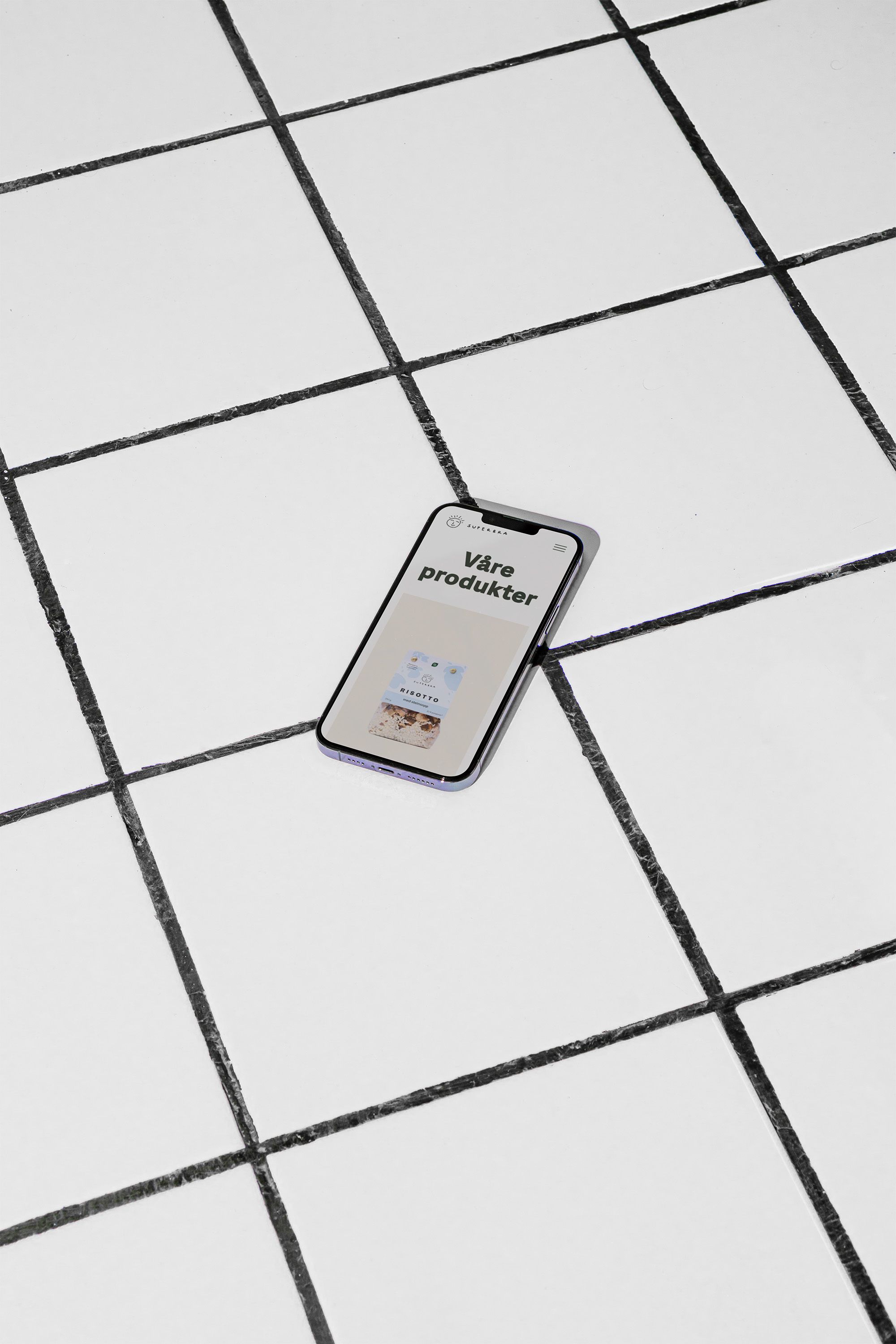 Superbra nettside på iphone