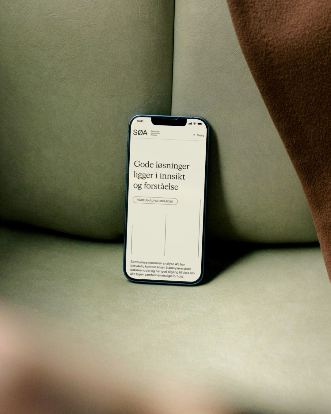 Mobil med SØA sin nettside.