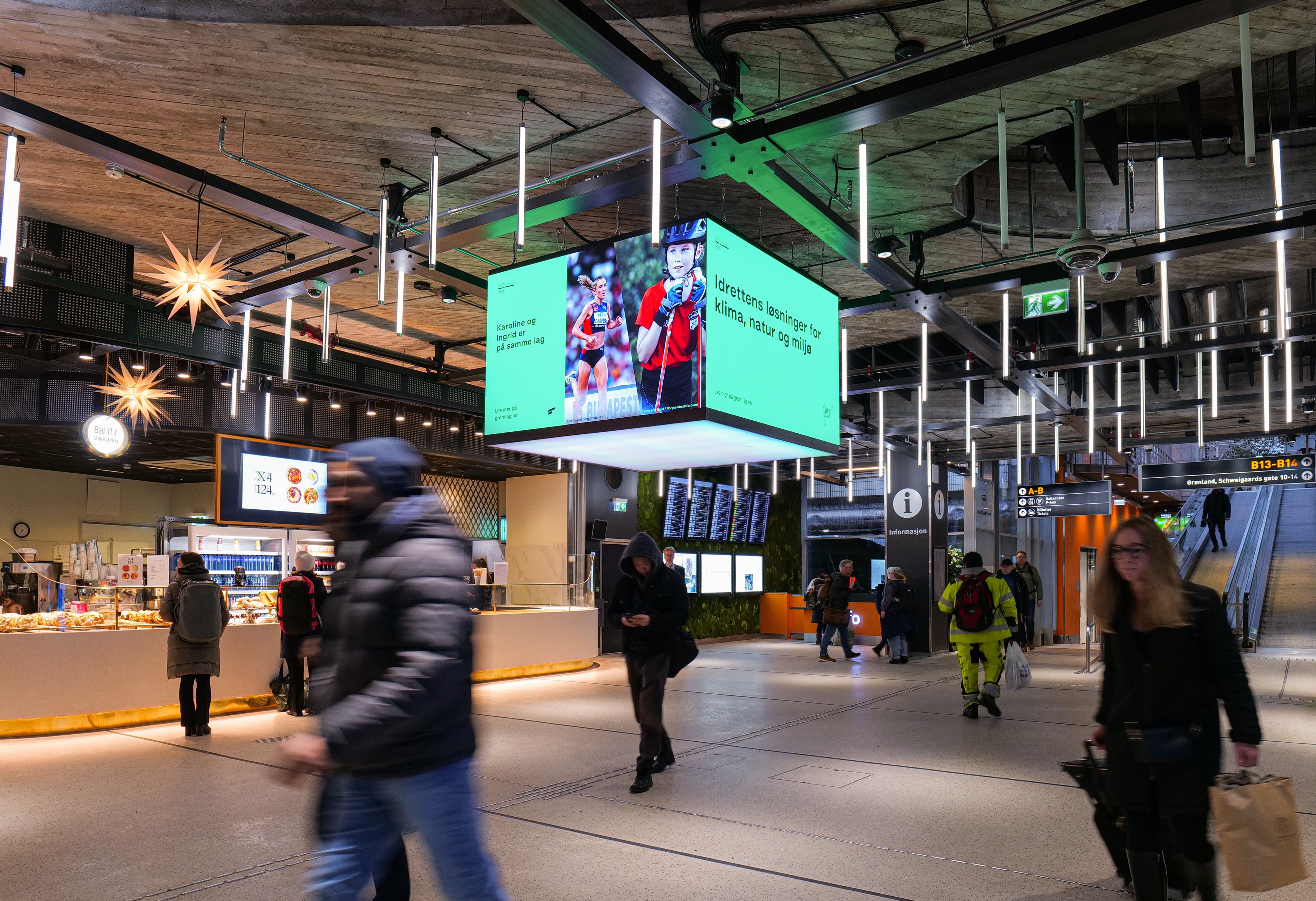 Kampanje for Grønt Lag på Oslo Bussterminal